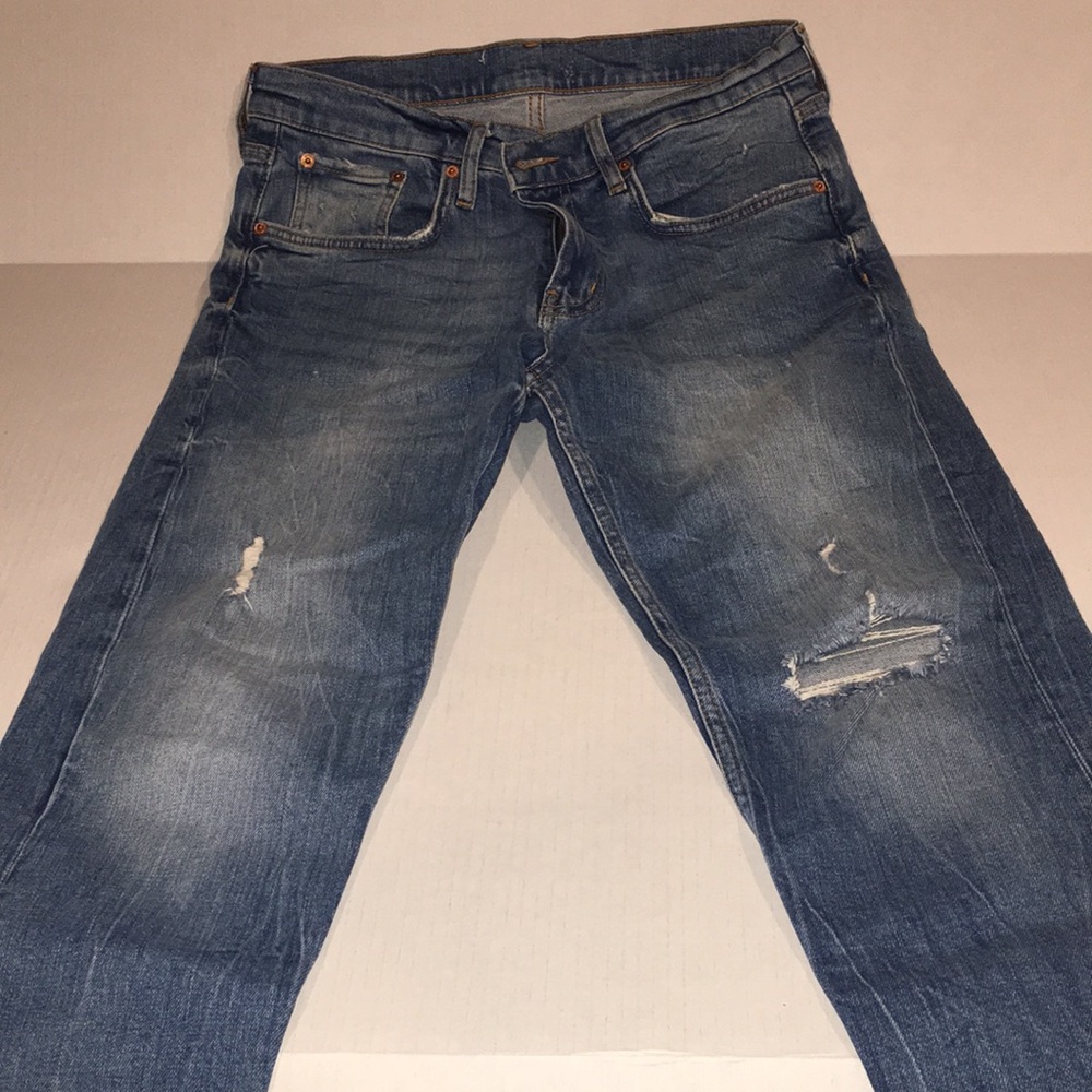 The Slim Boyfriend In Valley Blue Distressed Denim Jeans